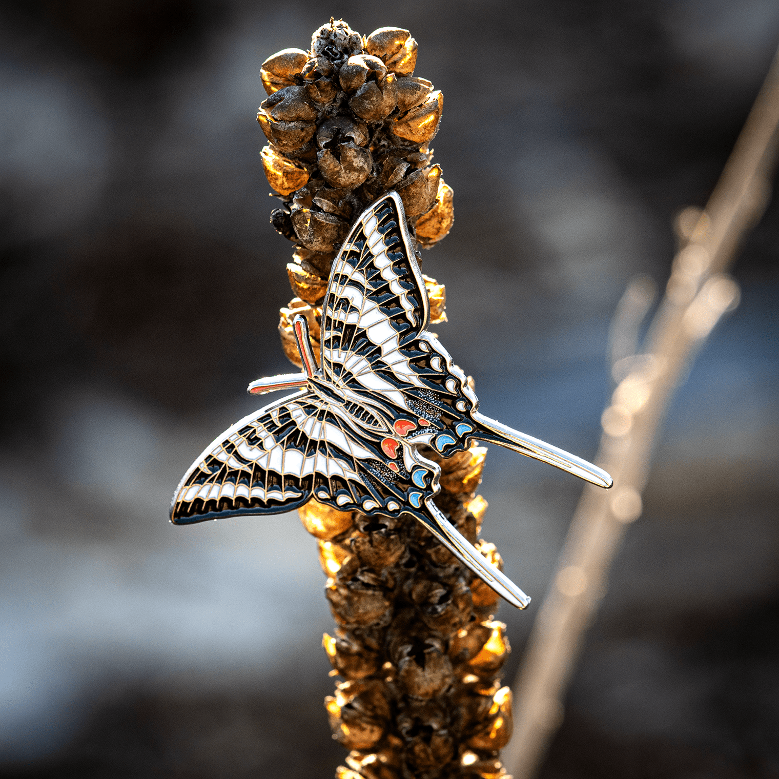 Zebra Swallowtail Butterfly Enamel Pin by The Roving House