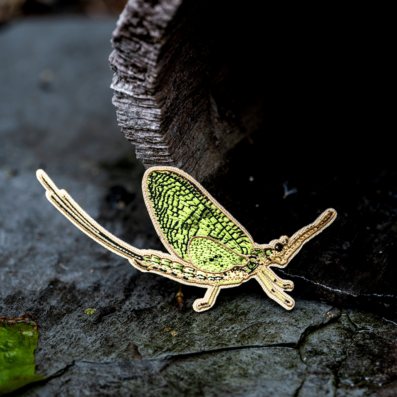 Green Drake Mayfly Iron-on Patch by The Roving House