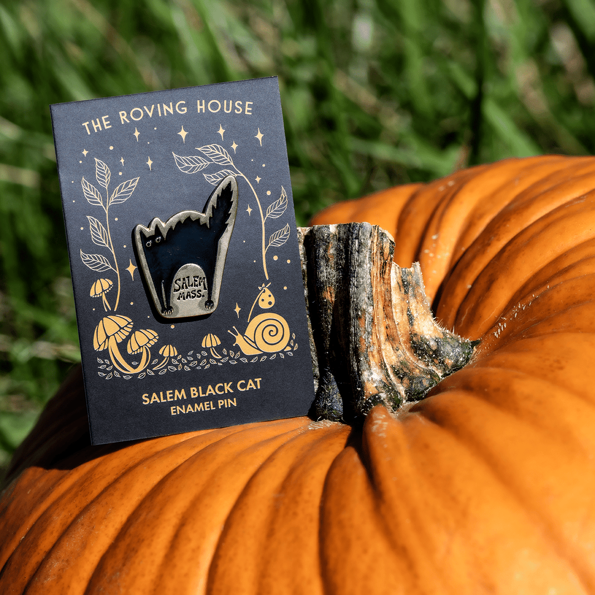 Salem Massachusetts Black Cat Enamel Pin by The Roving House