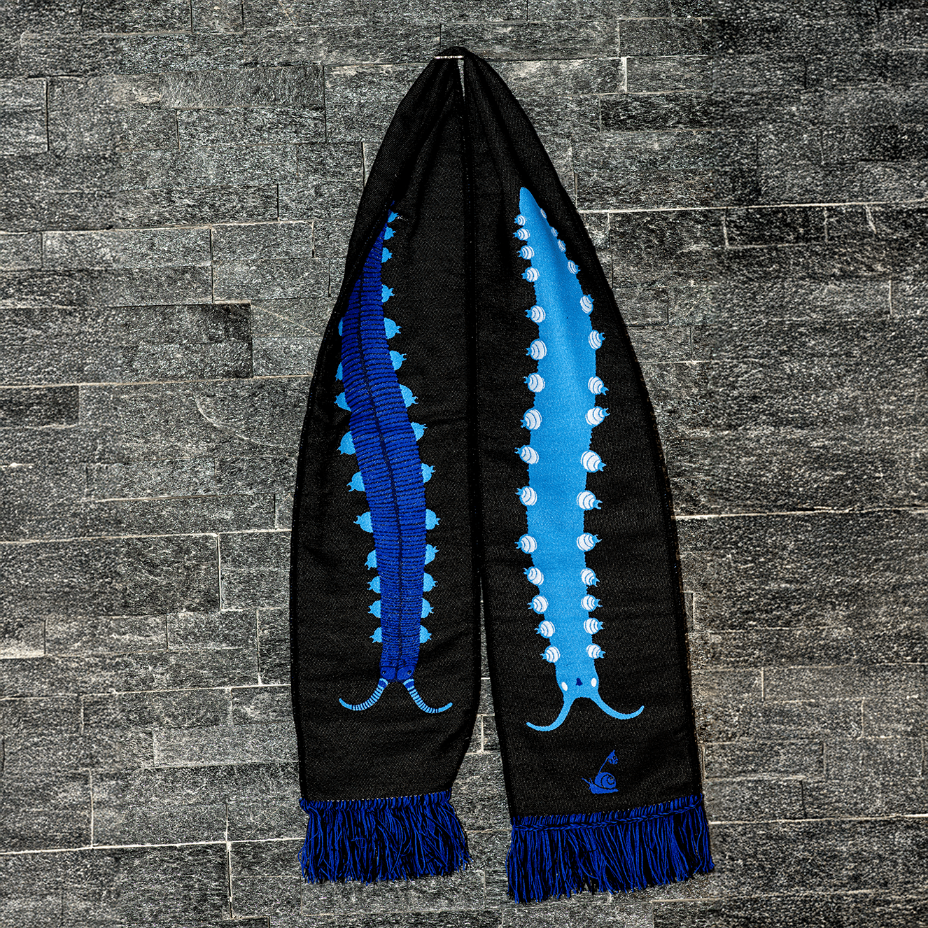 Indigo Velvet Worm Scarf by The Roving House
