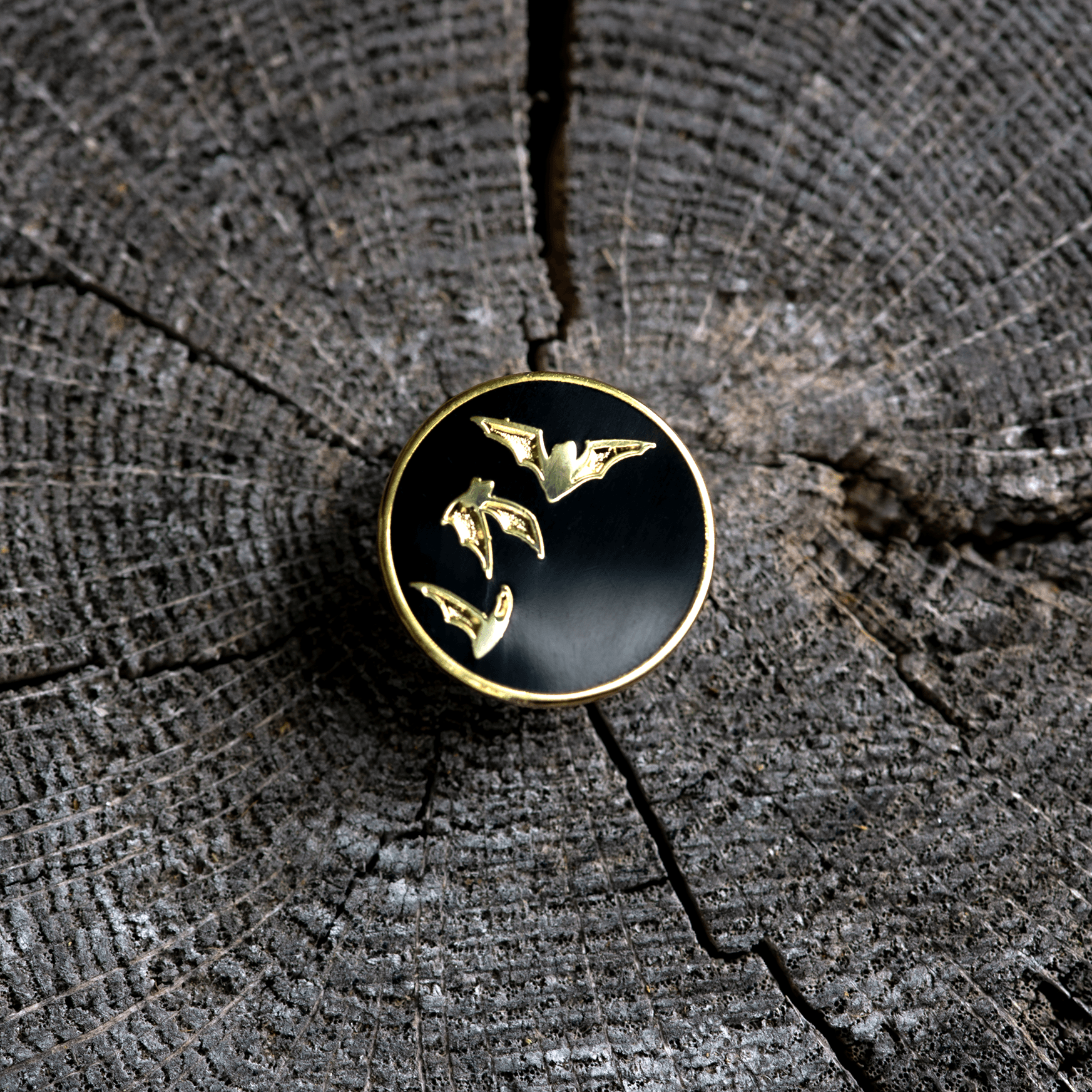 Bat Moon Enamel Pin - Blackout by The Roving House