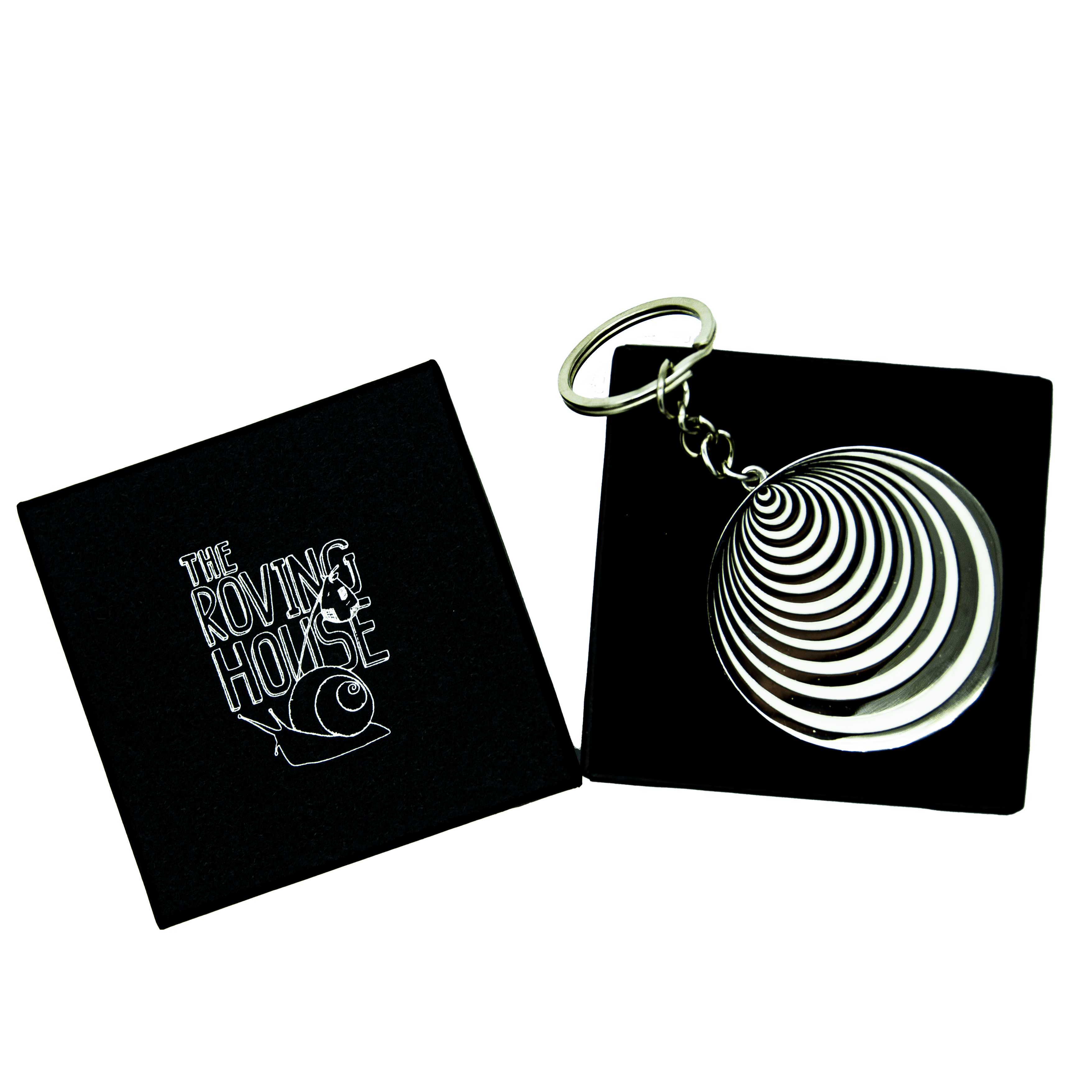 Hypnotic Circles Enamel Keychain