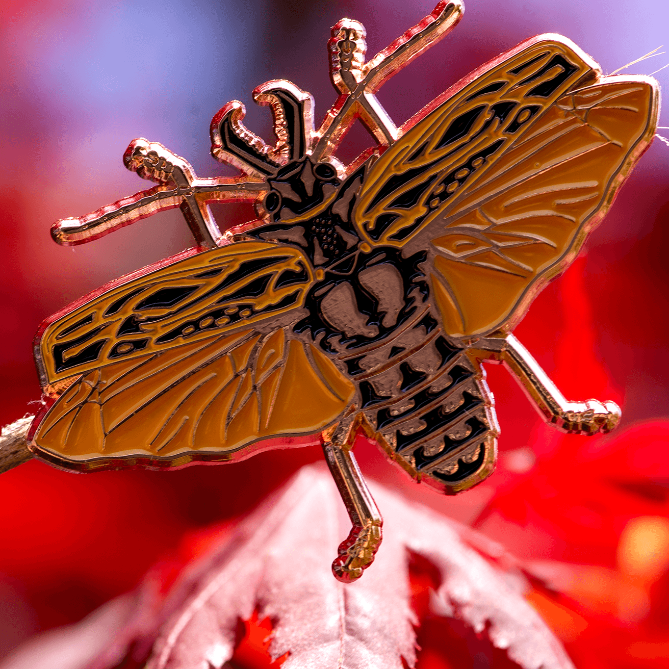 Sabertooth Longhorn Female Beetle Pin by The Roving House