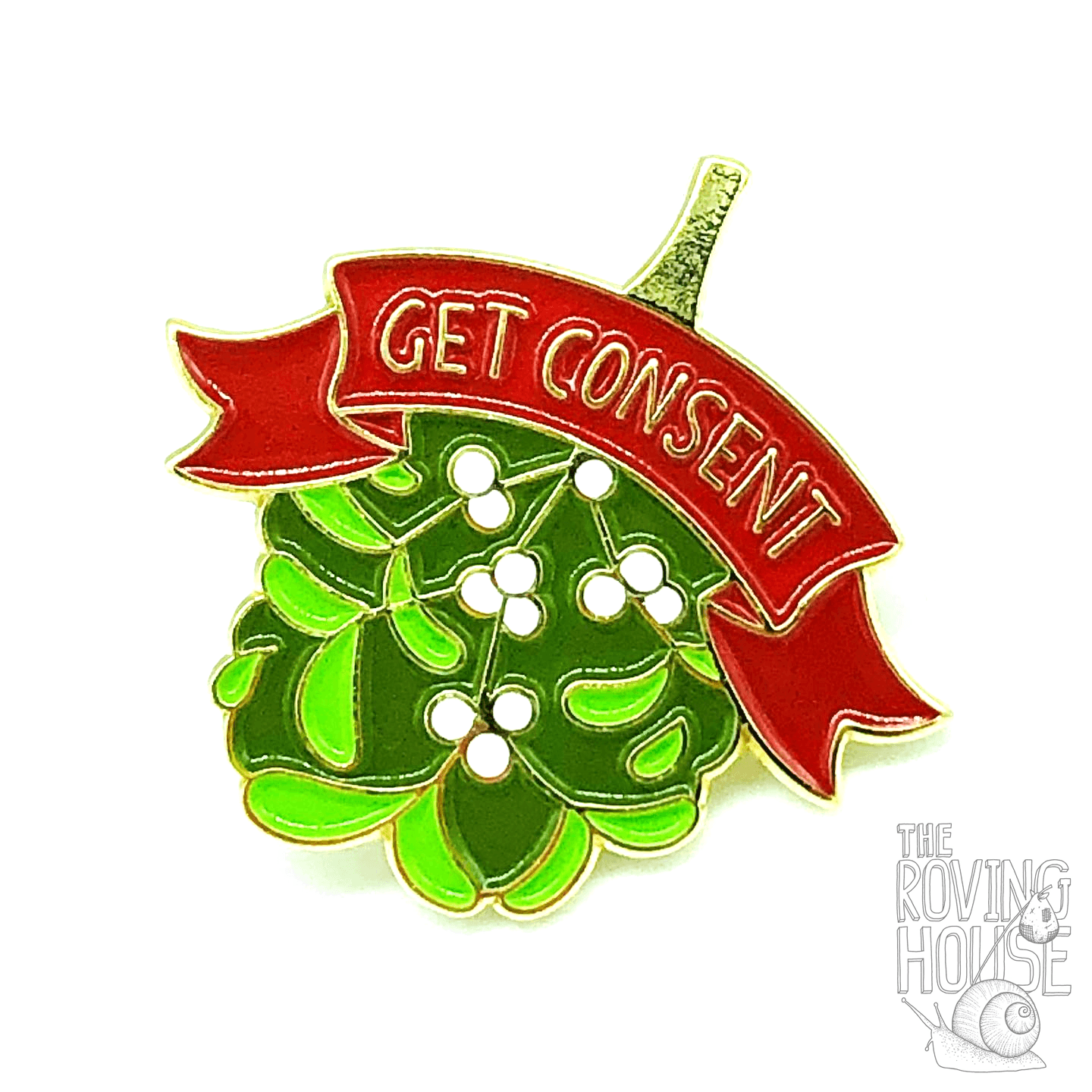 “Get Consent” Mistletoe Pin