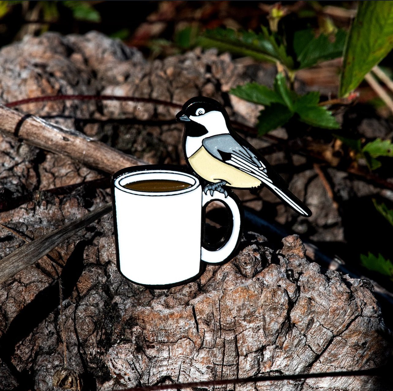 Chickadee Coffee Club Enamel Pin by The Roving House