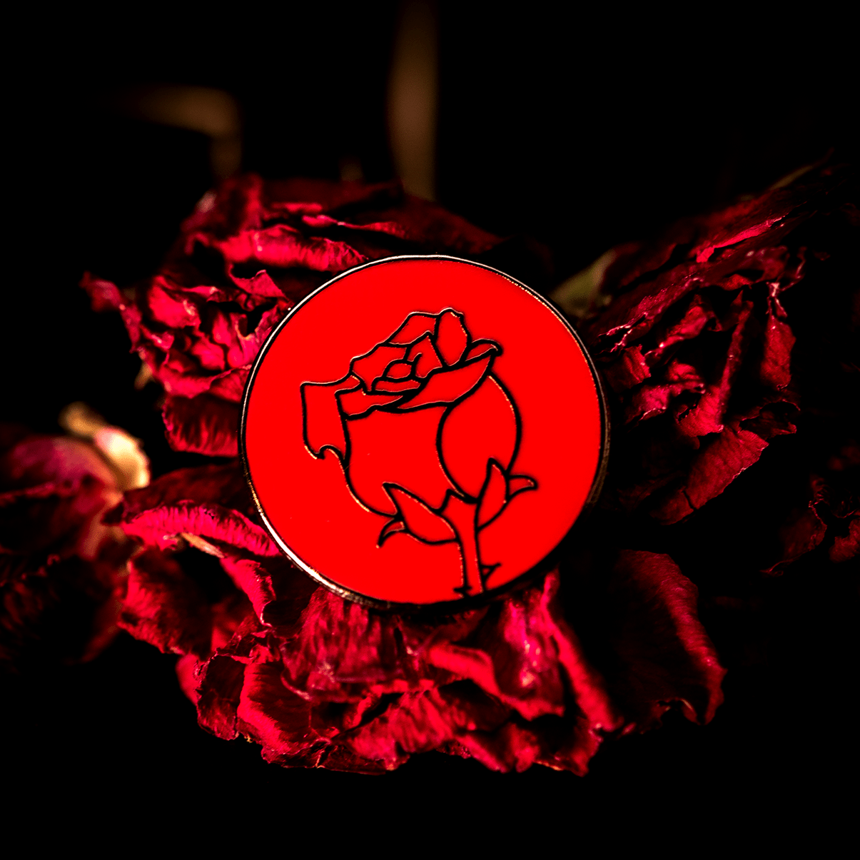 Red of Winter Rose Enamel Pin | Limited Edition by The Roving House