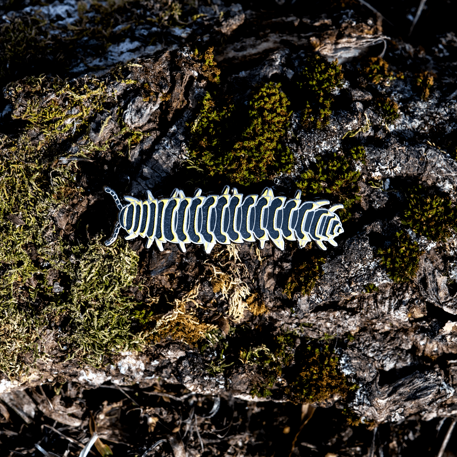 Colorful Cherry Millipede Enamel Pin by The Roving House