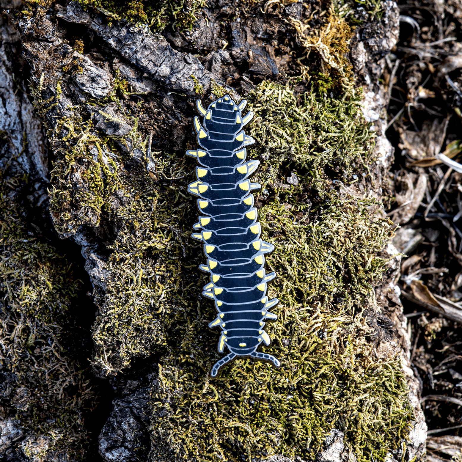 Colorful Cherry Millipede Enamel Pin by The Roving House