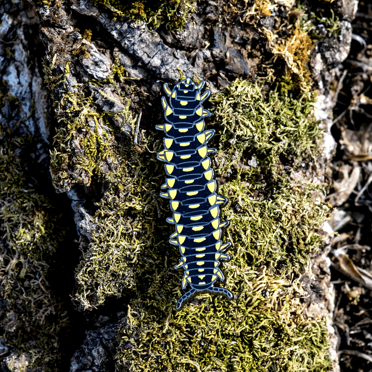 Colorful Cherry Millipede Enamel Pin by The Roving House