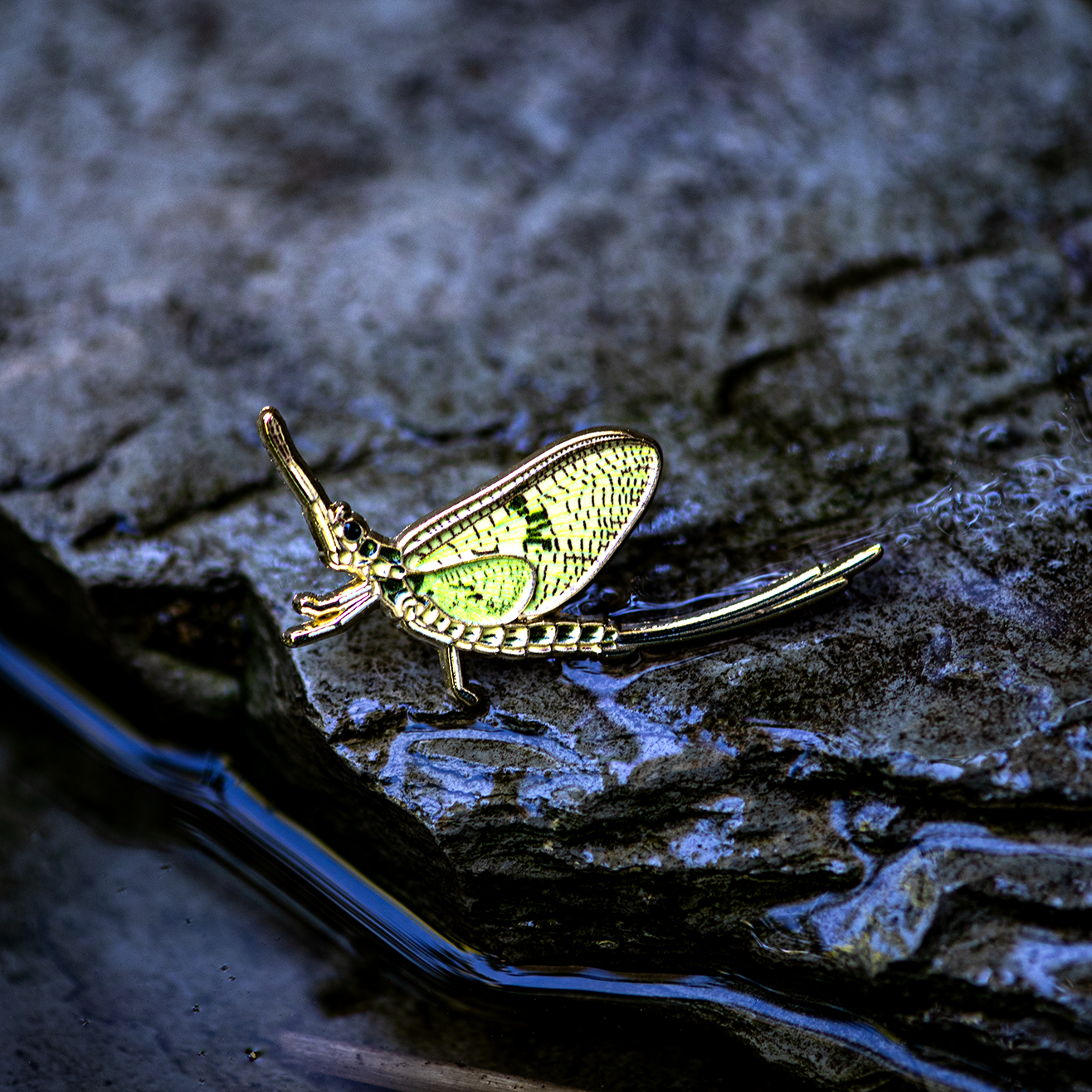 Green Drake Mayfly Dun Enamel Pin