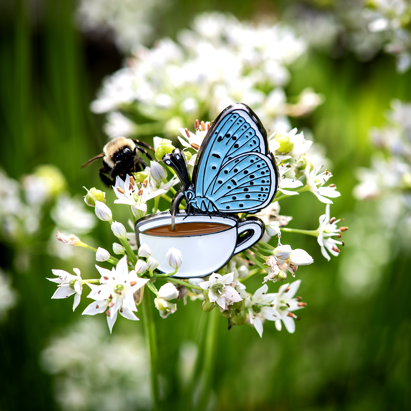 Sips the Butterfly | Coffee Club Enamel Pin by The Roving House