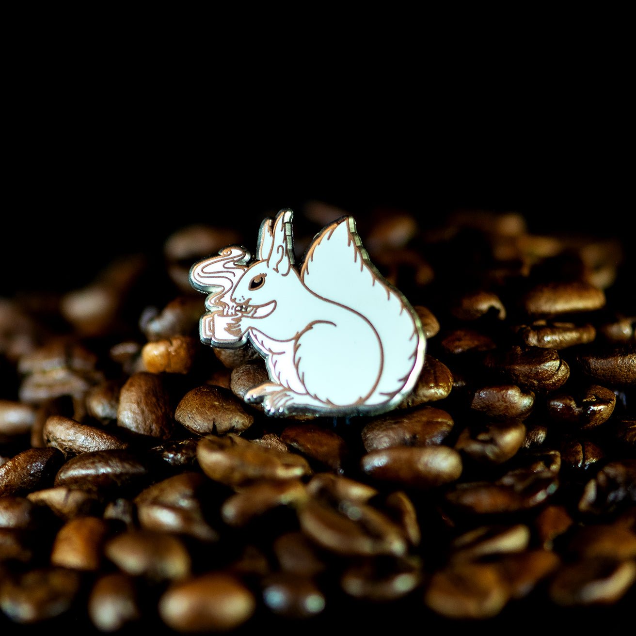 Grey Squirrel Coffee Club Enamel Pin by The Roving House