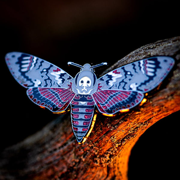 Death's Head Hawkmoth Enamel Pin | "Deathly Bloom" by The Roving House