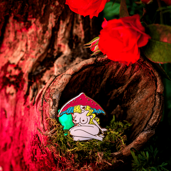 Waxcap Mushroom Nymph Pin | "Dollhouse" by The Roving House