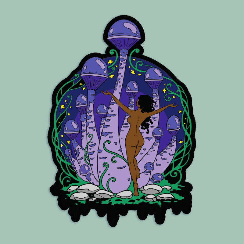 Alta Volare Mushroom Nymph Glitter Sticker by The Roving House