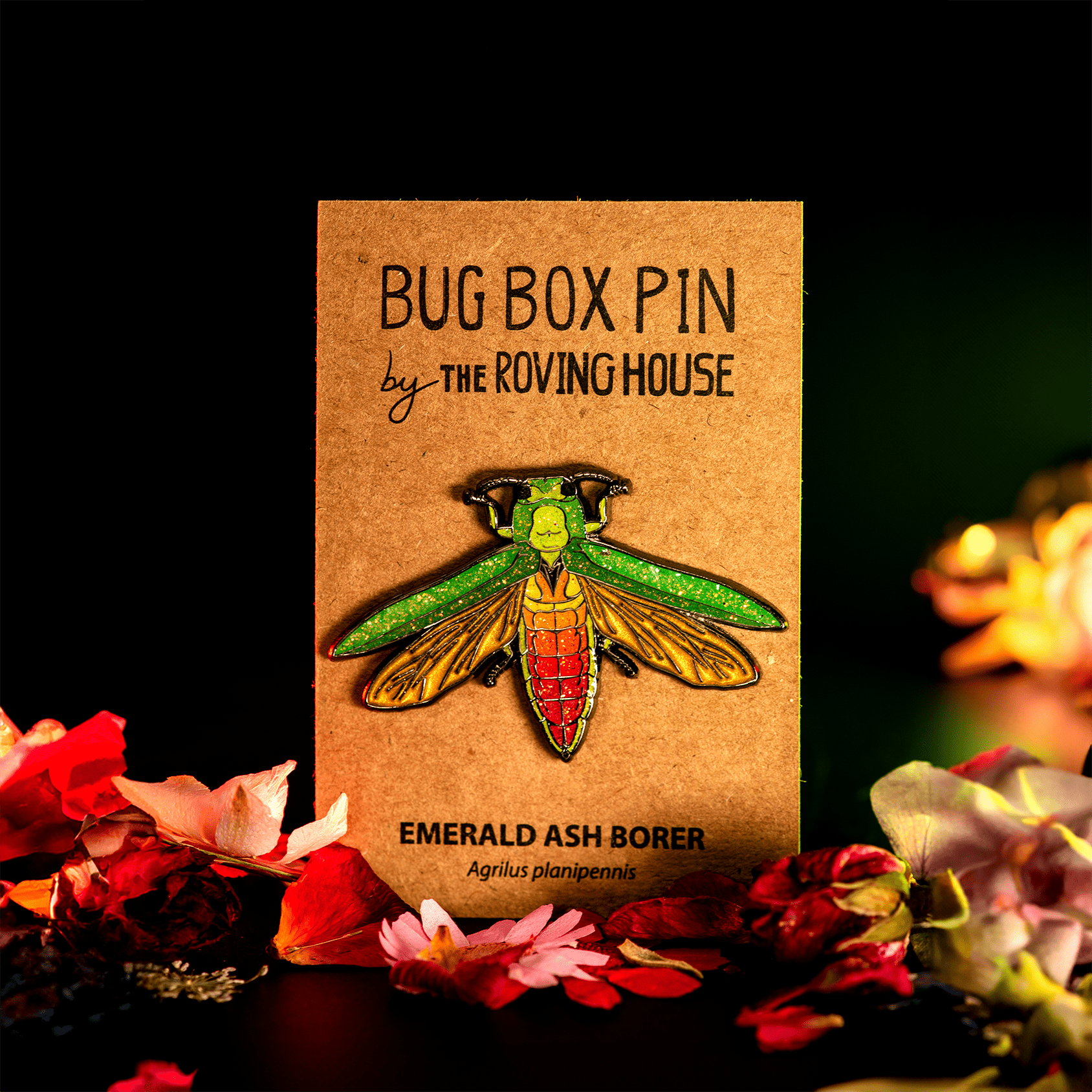 Emerald Ash Borer in Flight Enamel Pin by The Roving House