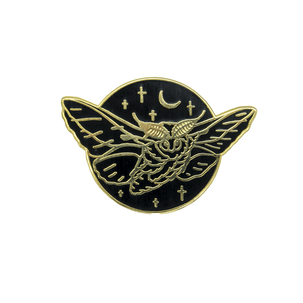 Rosy Maple Moth Pin - "Blackout"