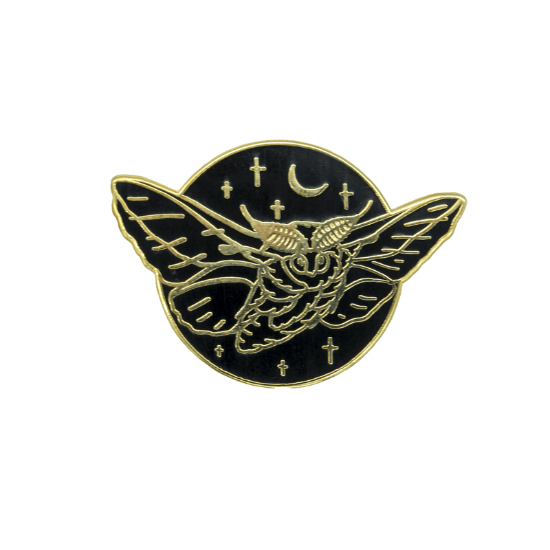 Rosy Maple Moth Pin - "Blackout"