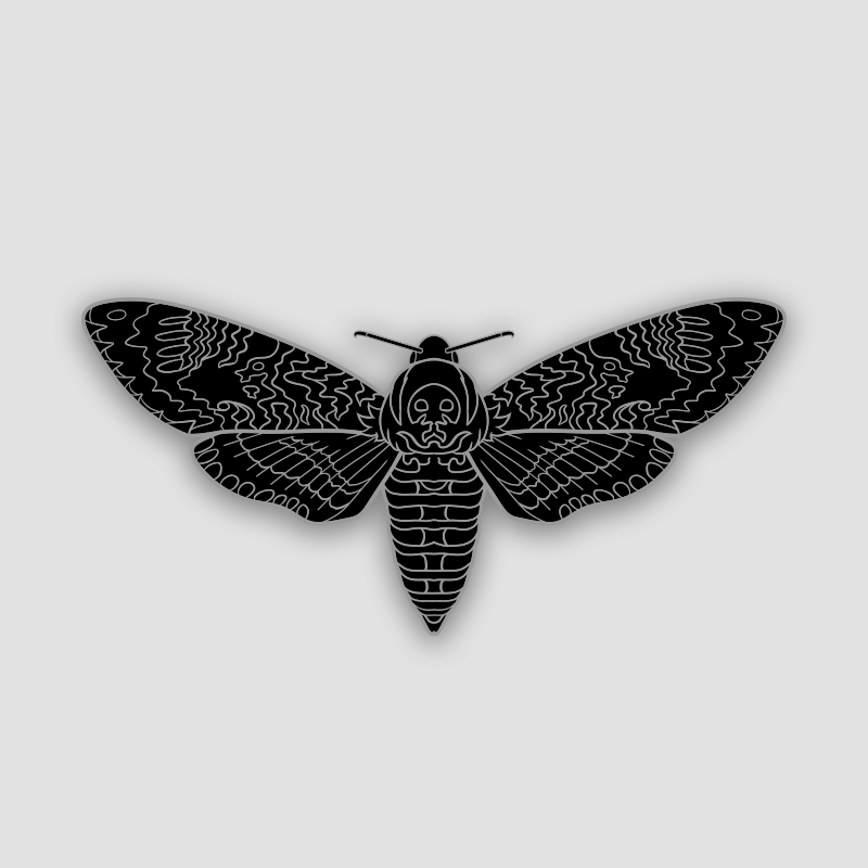 Death's Head Hawkmoth Enamel Pin | Black & Silver by The Roving House