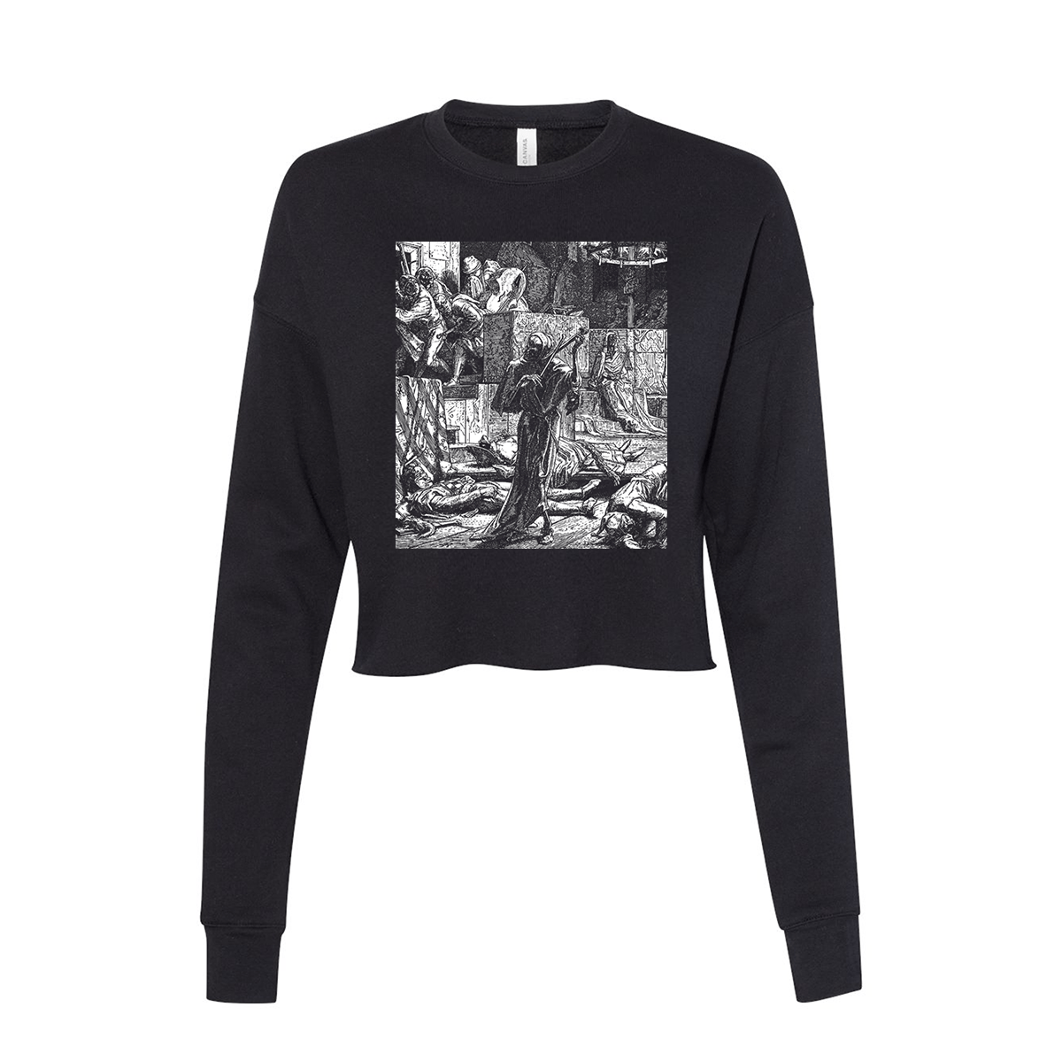 Death the Strangler Crop Top Longsleeve Crop Top by The Roving House