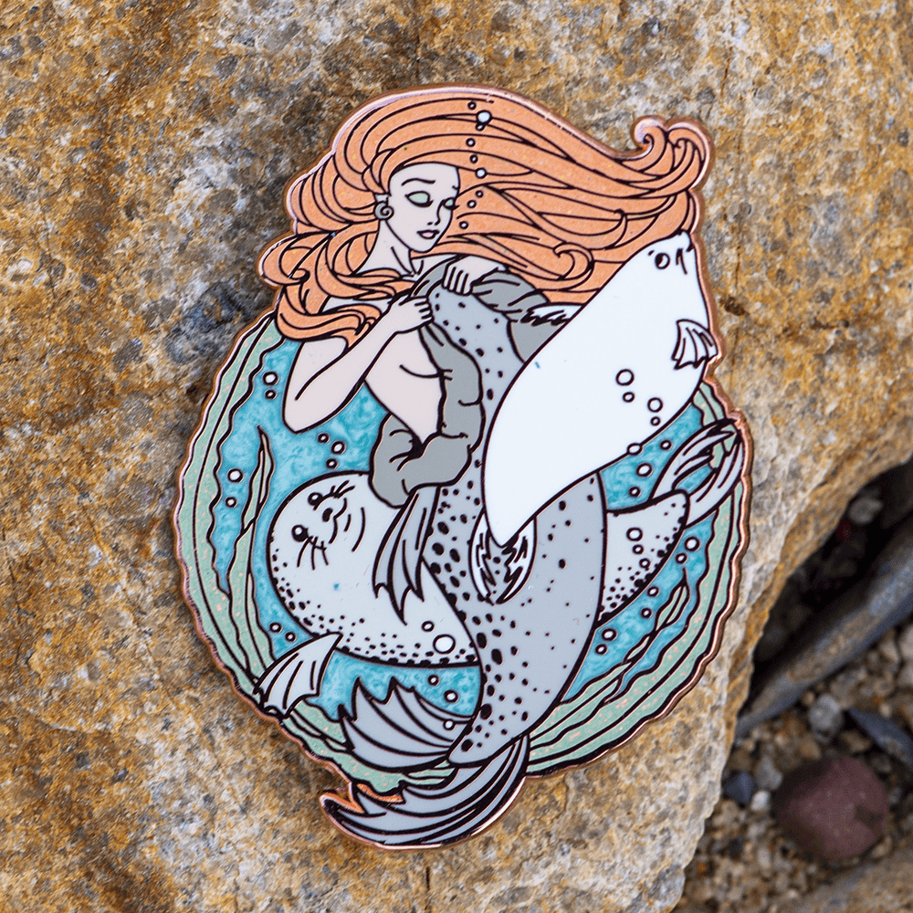 Selkie and Seals Enamel Pin - "Coral" by The Roving House
