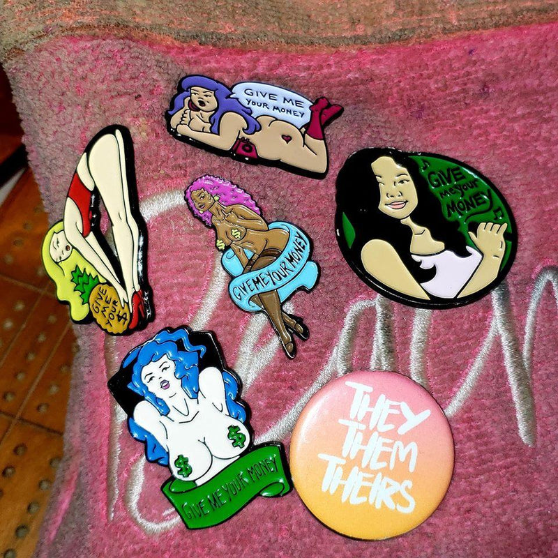 Give Me Your Money Enamel Pin - v2.0 "Finessa"