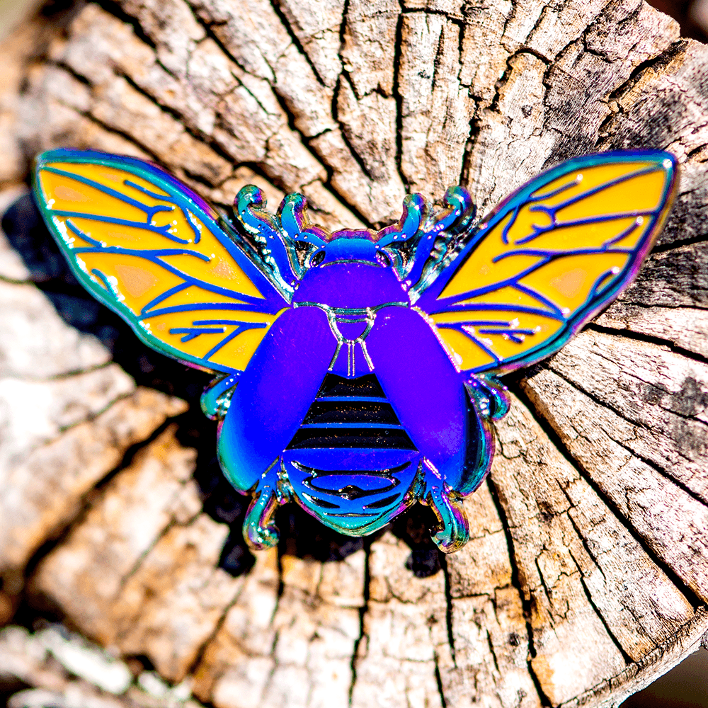 Rainbow Jewel Scarab Beetle in Flight Pin by The Roving House