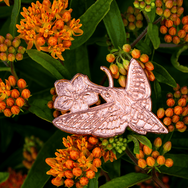 Sphinx Moth & Flower Pin - Raw by The Roving House
