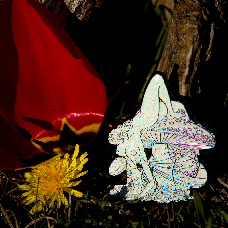 Fairy & Mushrooms Pin - Limited Editions by The Roving House
