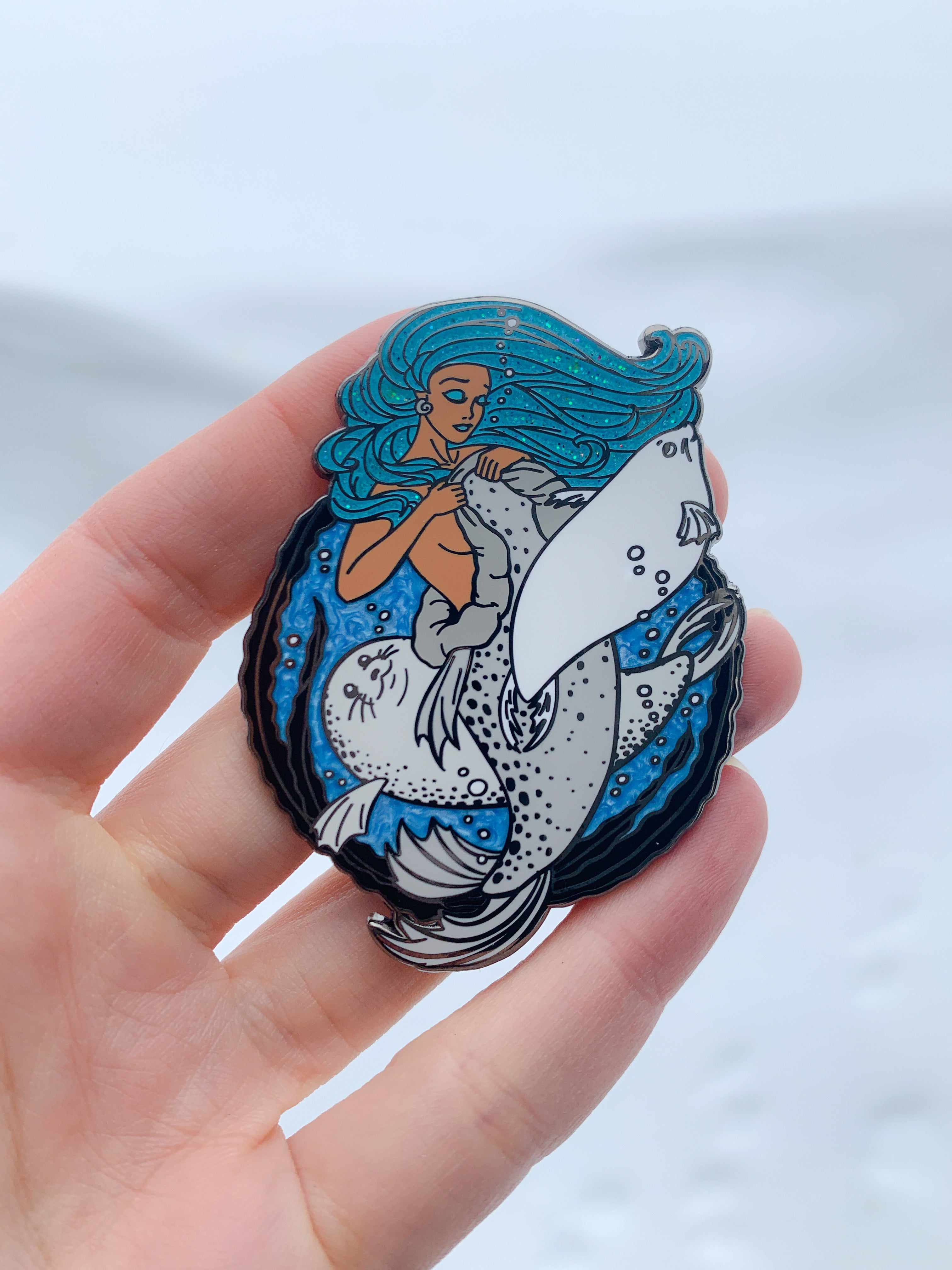 Selkie and Seals Enamel Pin - "Celeste"