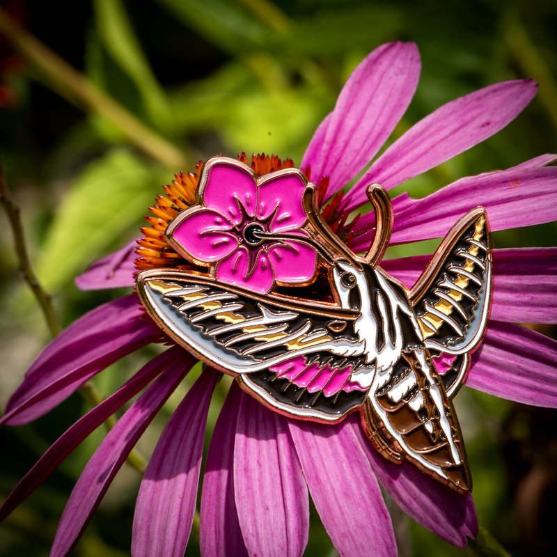 Sphinx Moth Pin Sphinx Moth & Flower Pin – The Roving House