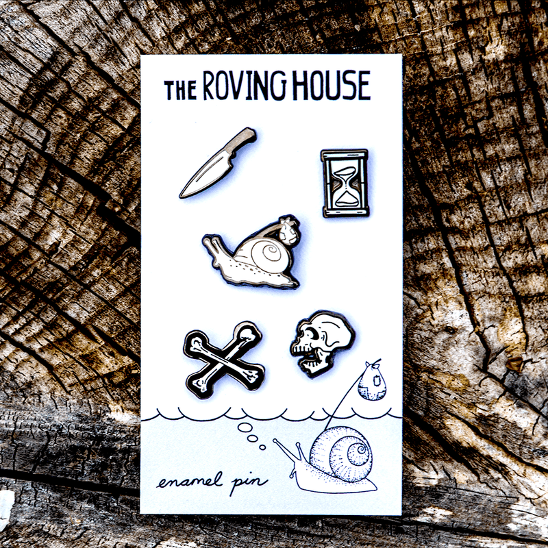 Killer Filler Deadly Snail Enamel Pins - Black and White Glow by The Roving House