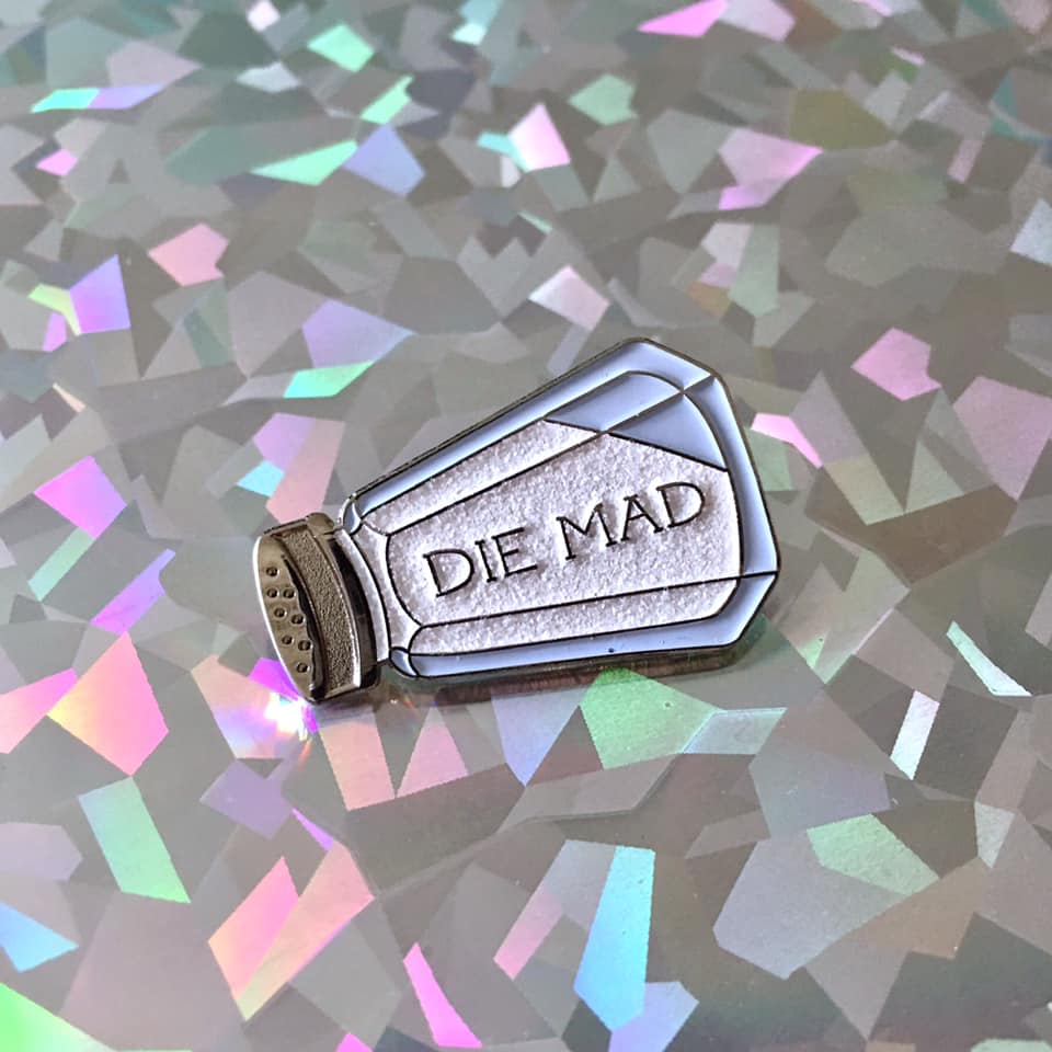 Die Mad Salt Shaker Enamel Pin