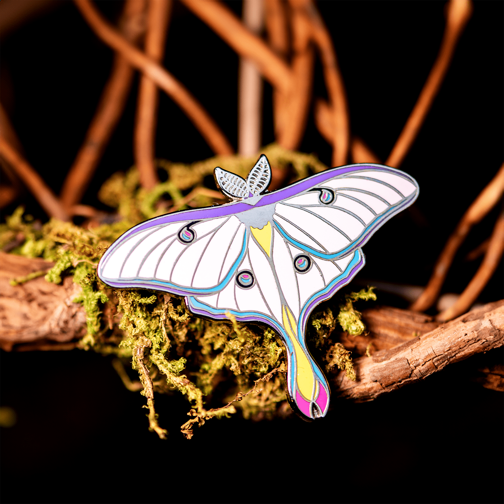 Luna Moth Enamel Pin | "Dollhouse" by The Roving House