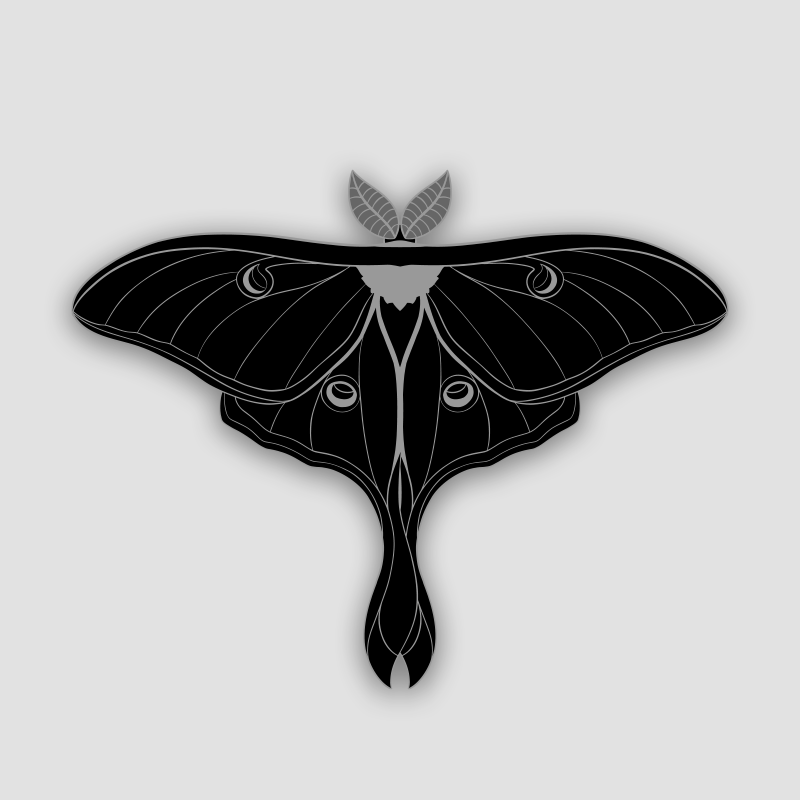 Luna Moth Enamel Pin | Black & Silver by The Roving House