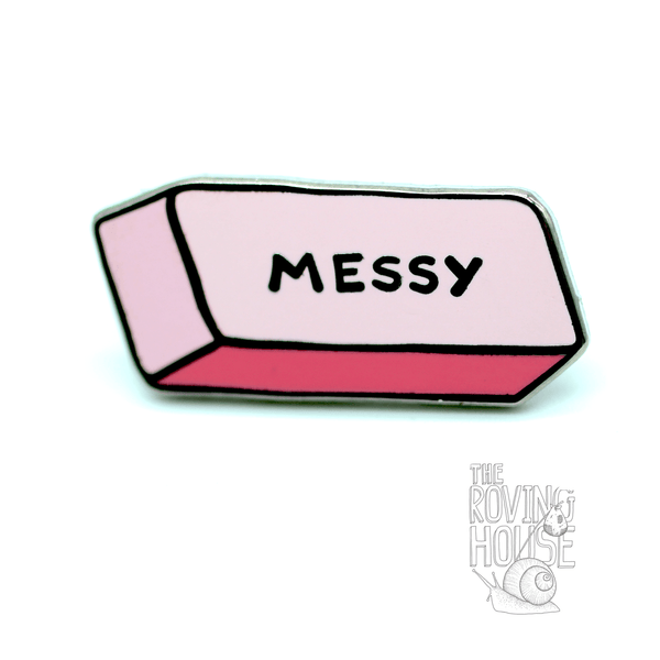 "Messy" Eraser Enamel Pin