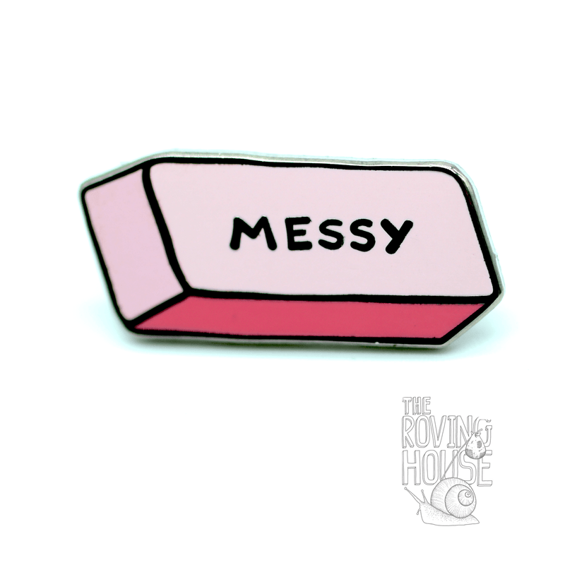 "Messy" Eraser Enamel Pin