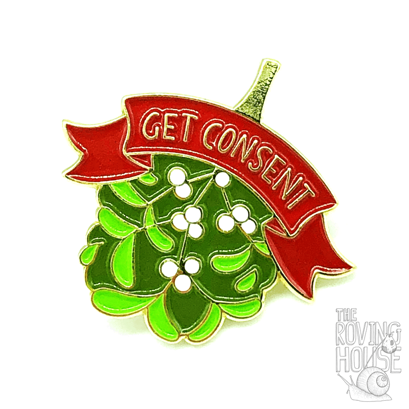 “Get Consent” Mistletoe Pin