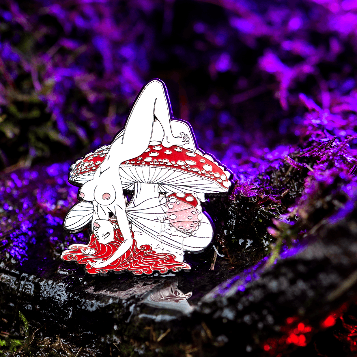 Natasha Fairy & Mushrooms Pin by The Roving House