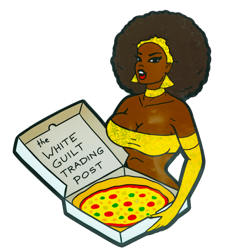 Goldie's Pizza Glitter Sticker