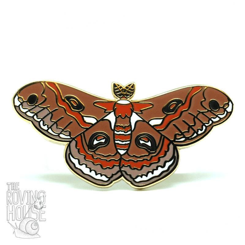 Robin Moth Enamel Pin