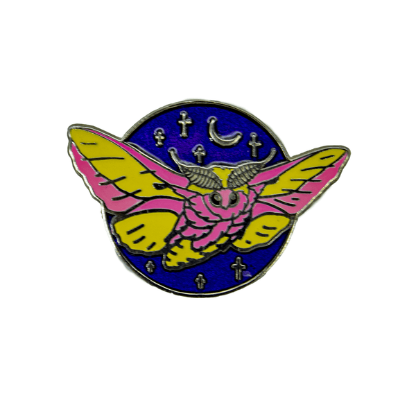 Rosy Maple Moth Pin - "Twilight to Starlight"
