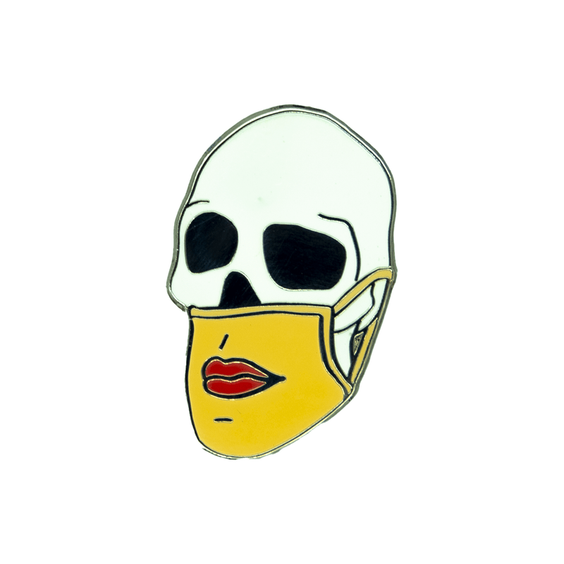 Masked Skull Enamel Pin