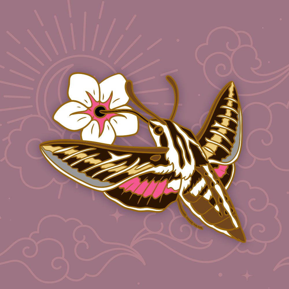 Sphinx Moth Pin Sphinx Moth & Flower Pin -