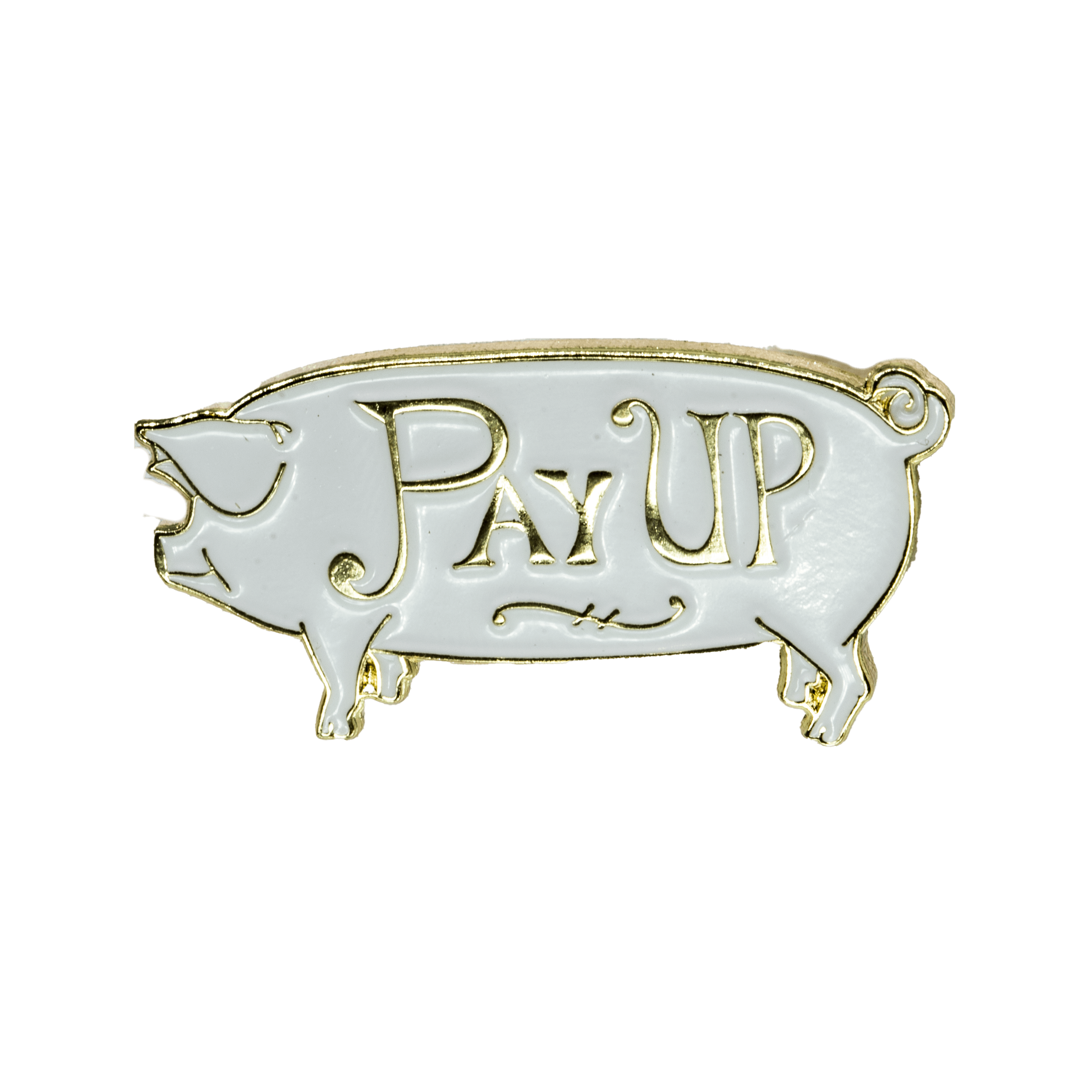 Pay-Up Pig Enamel Pin - Whiteout by The Roving House